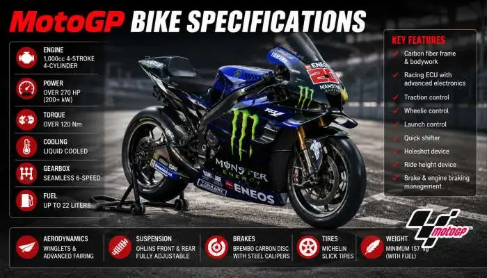 MotoGP Bike Specifications: Engine, Power & Tech Guide